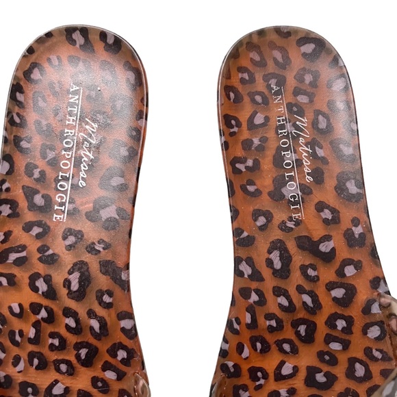 Matisse Anthropologie Leopard Jelly Slides Sandals - Picture 7 of 11